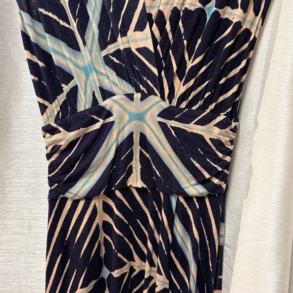 Maeve Anthropologie Desert Star Maxi Cap Sleeve Wrap Navy Geometric Dress Small - Picture 9 of 10